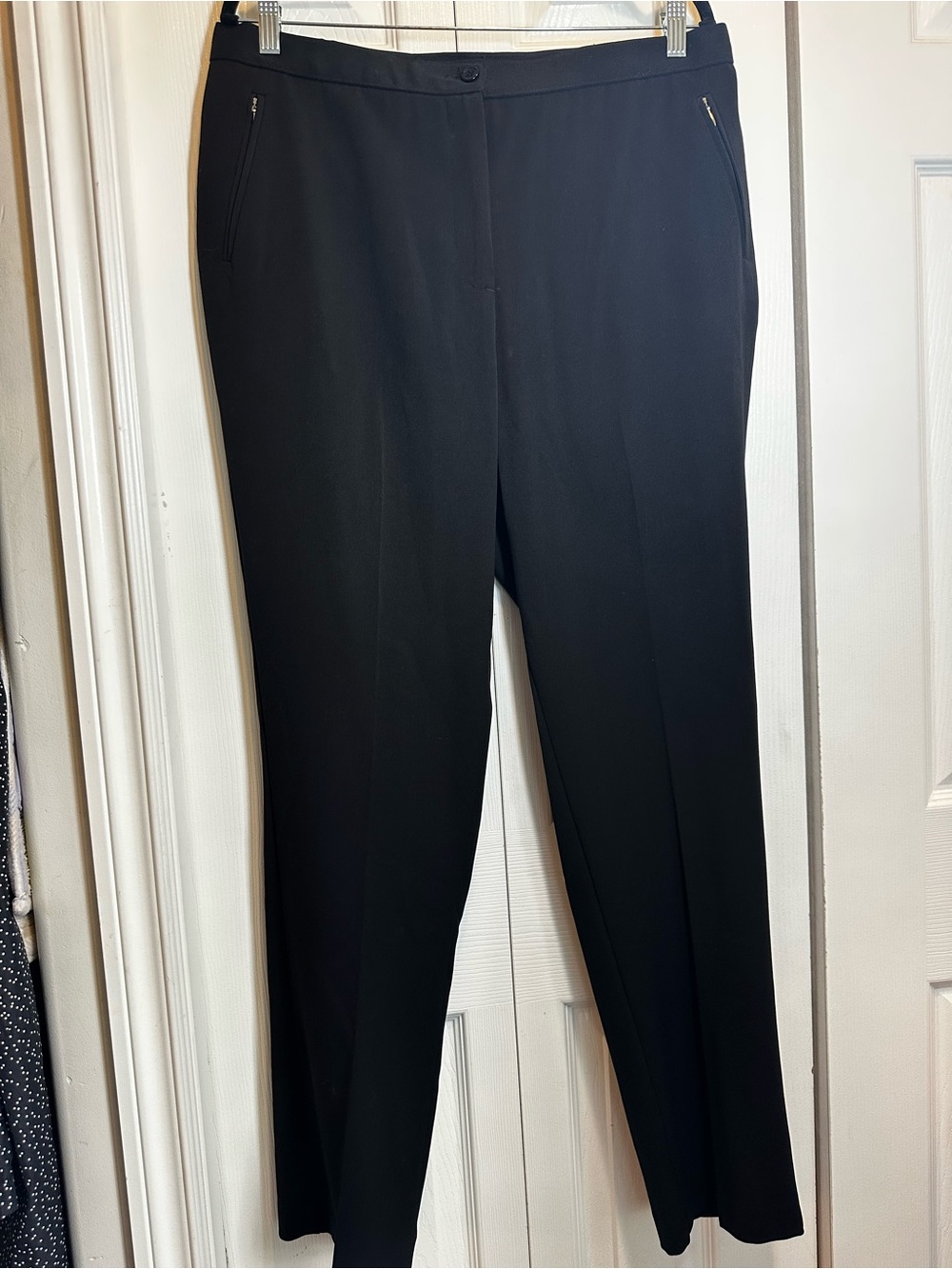 TanJay Black Straight-Leg Dress Trousers